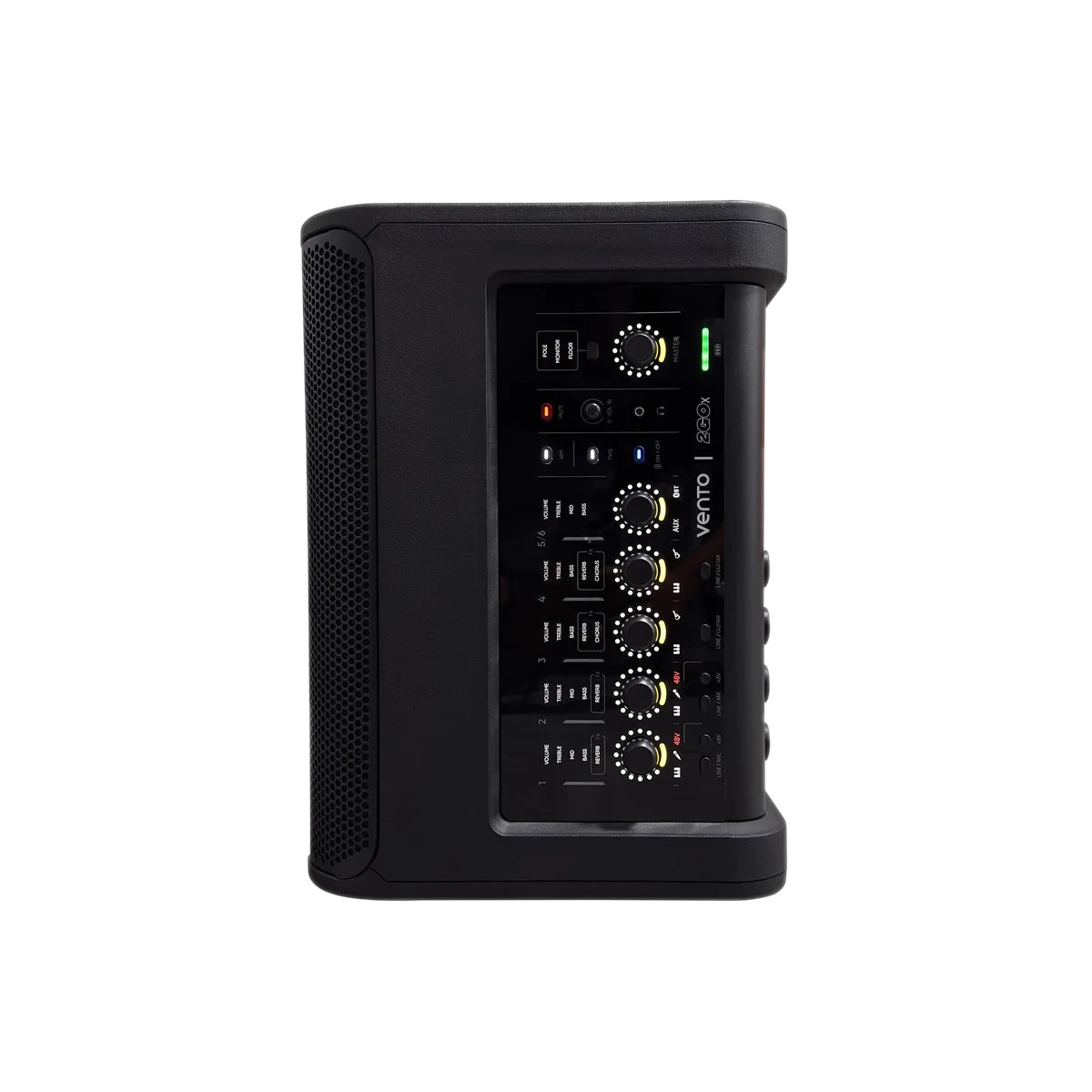 Panel físico de control del Vento 2GOx con perillas iluminadas